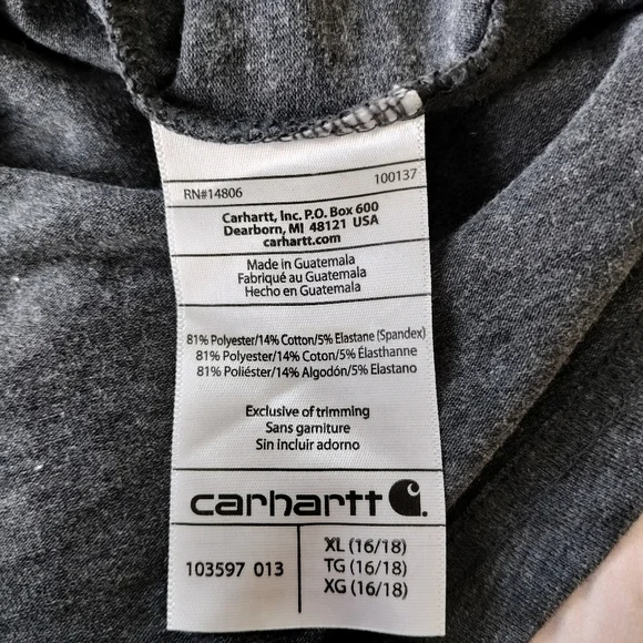 Carhartt Force  Boys Slightly fitted Long Sleeve T-shirt size XL 16/18 - Picture 8 of 8